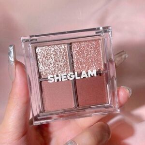 SHEGLAM glam Shimmer and Matte Eyeshadow Quad - Rose Gold and Brown